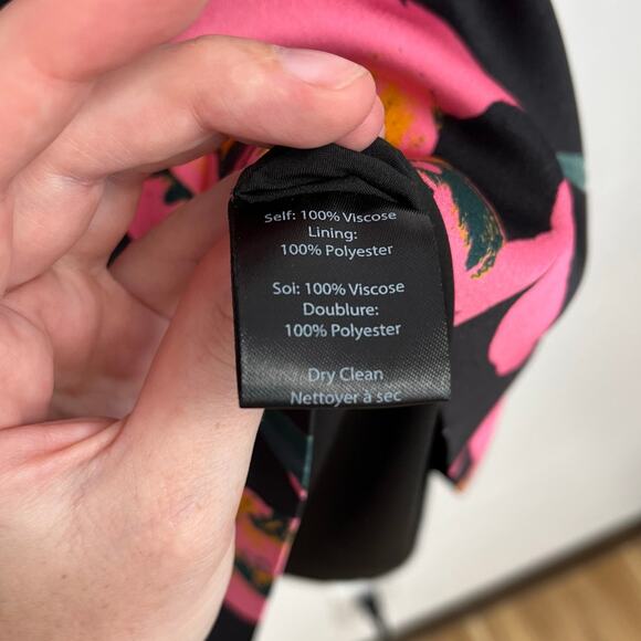 Milly Atalie Floral Print Pegged V-Neck Short Sleeve Tailored Mini Dress Size 4 - Picture 11 of 15